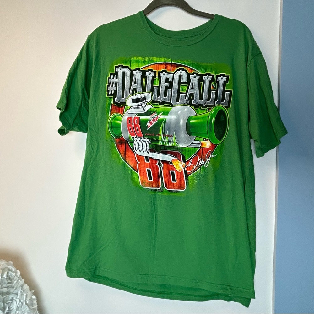Vintage Chase Authentics Green‎ T-shirt Dale Earnhardt Jr. Dale Call Men's XL